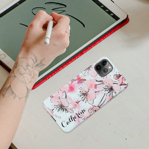 Coque iPhone Aquarelle Cherry Blossoms Illustration artistique