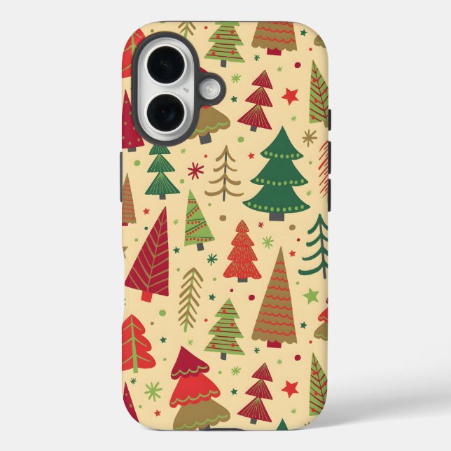 Étui iPhone arbre de Noël festif (Verso)