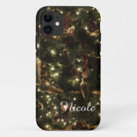 Étui iPhone arbre de Noël personnalisé