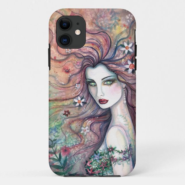 Étui iPhone Art Fantastique Fée Déesse des Fleurs (Dos)