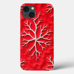 Étui iPhone Art Red Branch avec motif en relief