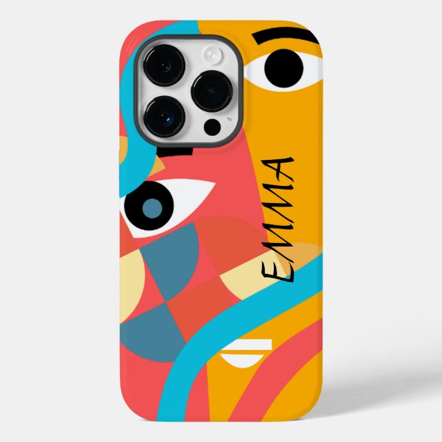 Étui iPhone Art Visage Couleur Vivide Abstraite (Verso)