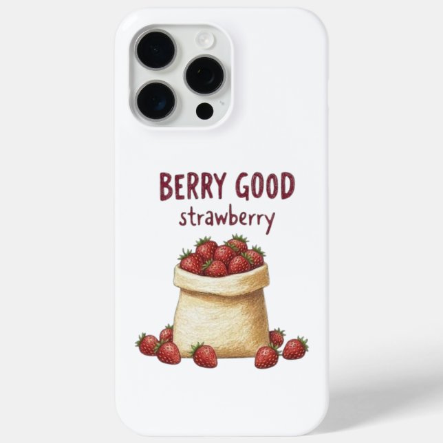 Étui iPhone avec jeu de mots sur la fraise 'Cute B (Verso)