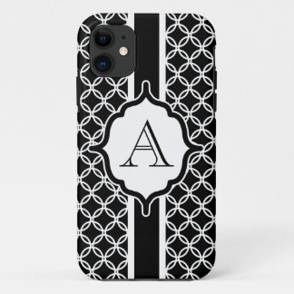 Étui iPhone avec monogramme en dentelle noire