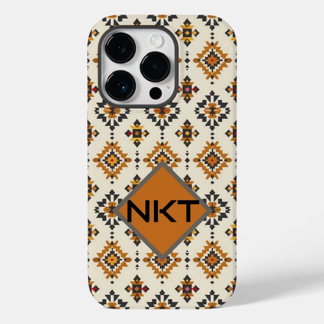 Étui iPhone avec monogramme personnalisé et motif  (Verso)