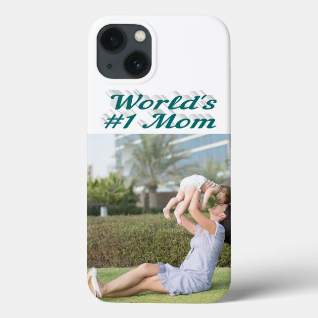 Étui iPhone avec photo de maman texte vert (Verso)