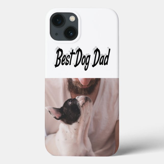 Étui iPhone avec photo et texte noir pour papa de  (Verso)