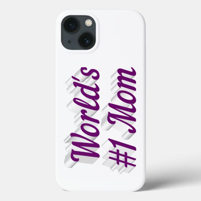Étui iPhone avec texte violet Maman (Verso)