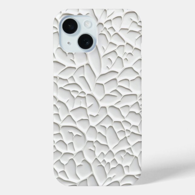 Étui iPhone blanc élégant avec relief texturé (Verso)