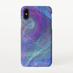 Coque iPhone Blue Purple Turquoise Airy Abstraction