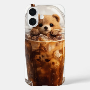 Étui iPhone Café Ourson Mignon Animal Esthétique
