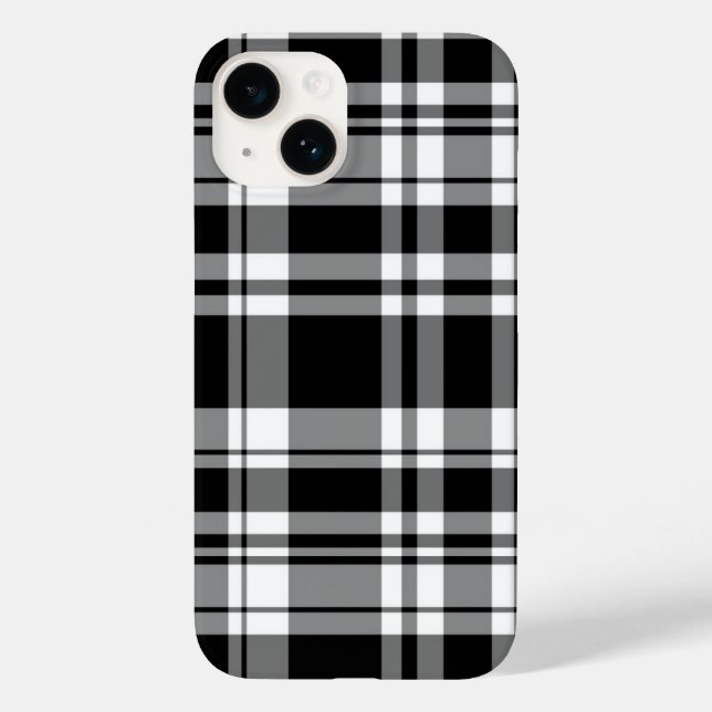 Étui iPhone Case-Mate à carreaux tartan noir et bl (Verso)