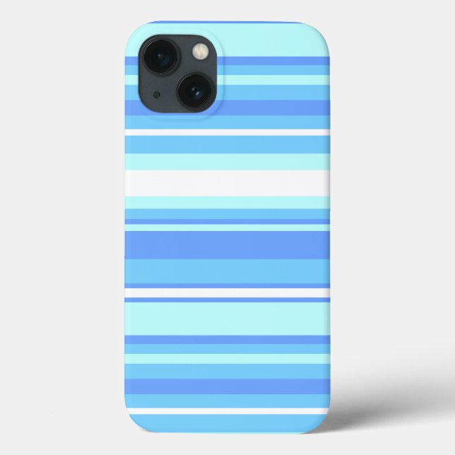 Étui iPhone Case-Mate à rayures bleu ciel (Verso)