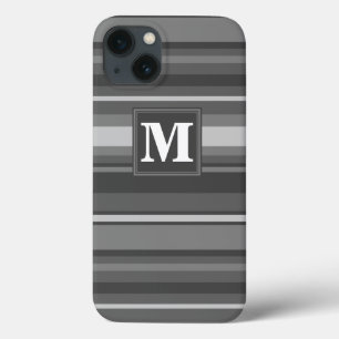 Étui iPhone Case-Mate à rayures grises et monogram