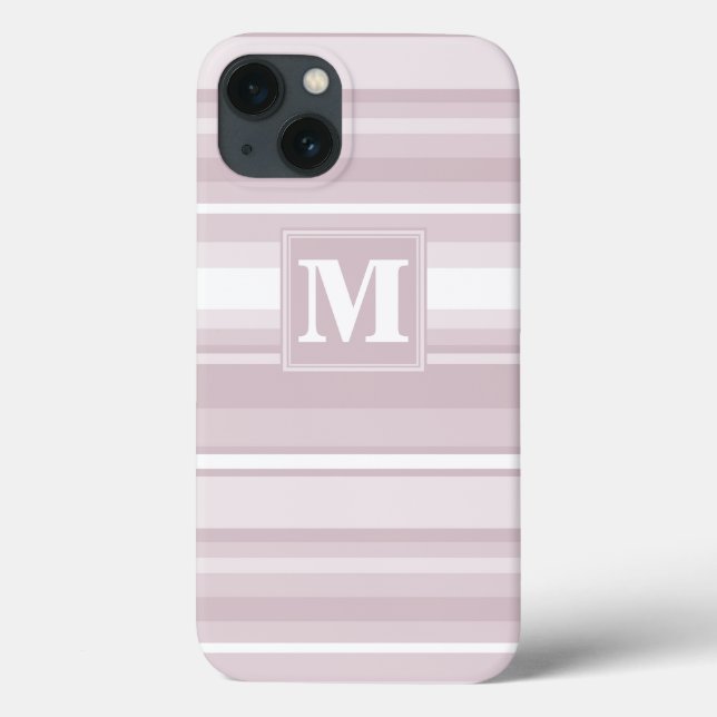 Étui iPhone Case-Mate à rayures rose quartz Monogr (Verso)