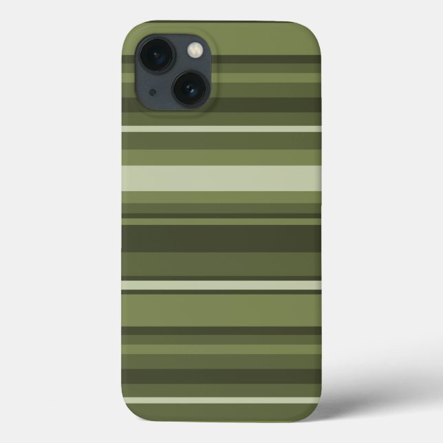 Étui iPhone Case-Mate à rayures vert olive (Verso)