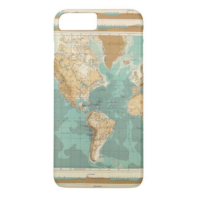 Etui iPhone Case-Mate Carte bathyorographical du monde (Dos)