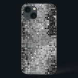 Etui iPhone Case-Mate Metallic Silver Sequins Look Disco Mirrors Bling<br><div class="desc">Popular shiny metallic sequence look gray silver tones disco style. Retro 70's disco ball mirrors with the bling and sparkles. Look for this design in many tones. Purple blue green pink and can be requested in your favorite color. It is a image pattern and not actual sequence.</div>