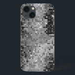 Etui iPhone Case-Mate Metallic Silver Sequins Look Disco Mirrors Bling<br><div class="desc">Popular shiny metallic sequence look gray silver tones disco style. Retro 70's disco ball mirrors with the bling and sparkles. Look for this design in many tones. Purple blue green pink and can be requested in your favorite color. It is a image pattern and not actual sequence.</div>
