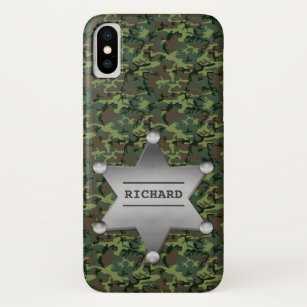 Etui iPhone Case-Mate Motif du camouflage vert Insigne du nom du shérif