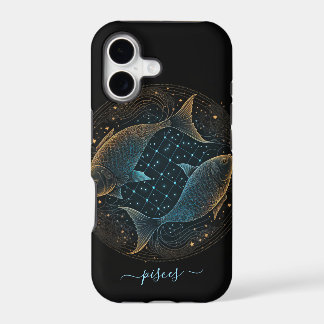 Étui iPhone Case-Mate Poissons zodiaque noir et or