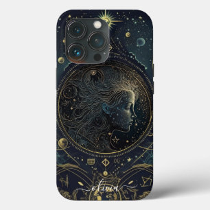 Étui iPhone Case-Mate Vierge zodiaque noir et or
