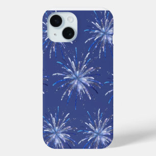 Étui iPhone Célébration de Feux d'Artifice Bleus É