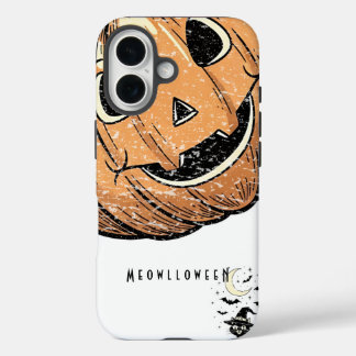 Étui iPhone Chat Citrouille Vintage “Meowloween”