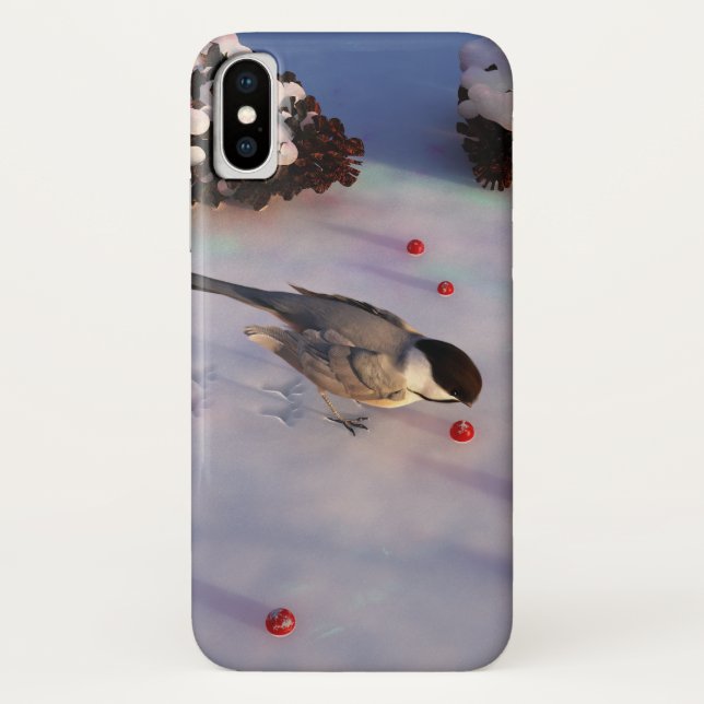 Étui iPhone Chickadee Hiver (Dos)