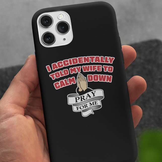 Étui iPhone Citation drôle de mari - Priez pour mo (Créateur téléchargé)