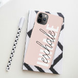 Coque iPhone Citation moderne Pastel Pink Inhale Exhale<br><div class="desc">Citation moderne Pastel Pink Inhale Exhale</div>