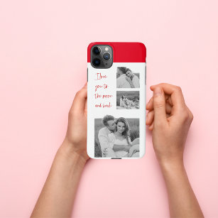 Coque iPhone Collage Couple Photo & Romantic Citation Love You 