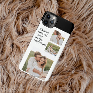 Coque iPhone Collage moderne Photo Romantique Couple Citation C
