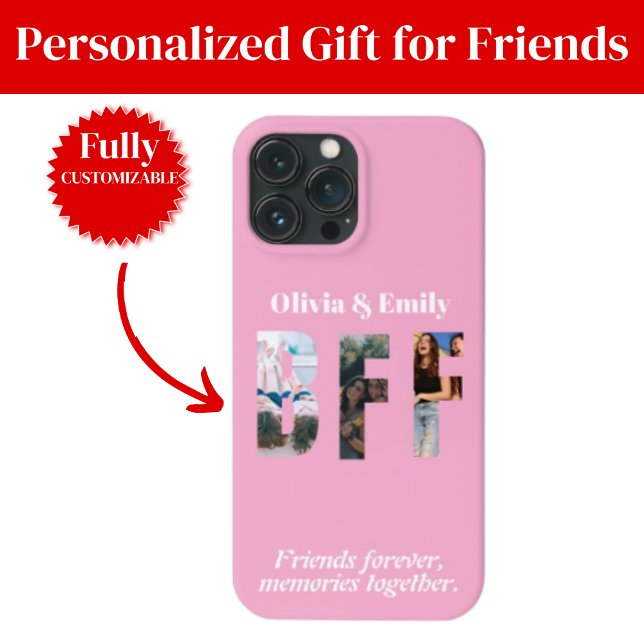 Étui iPhone Collage Photo Meilleure Amie – Cadeau  (BFF Photo Collage iPhone Case – Gift for Friend)