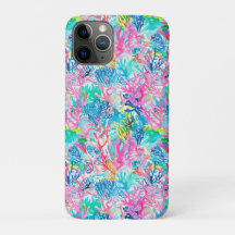 Étui iPhone Corail Tropical Chic Aquarelle