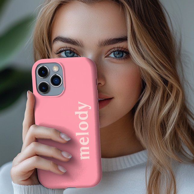 Étui iPhone couleur rose moderne (Créateur téléchargé)