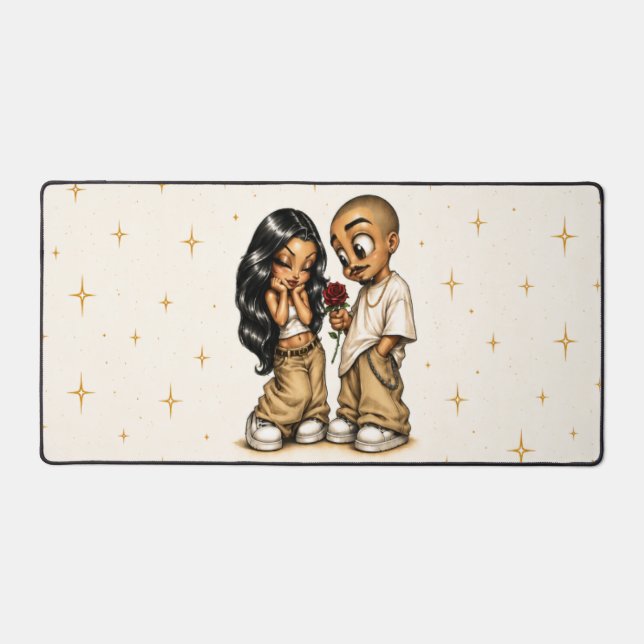 Étui iPhone Couple Amour Chicano Mignon Rose Rose (Recto)