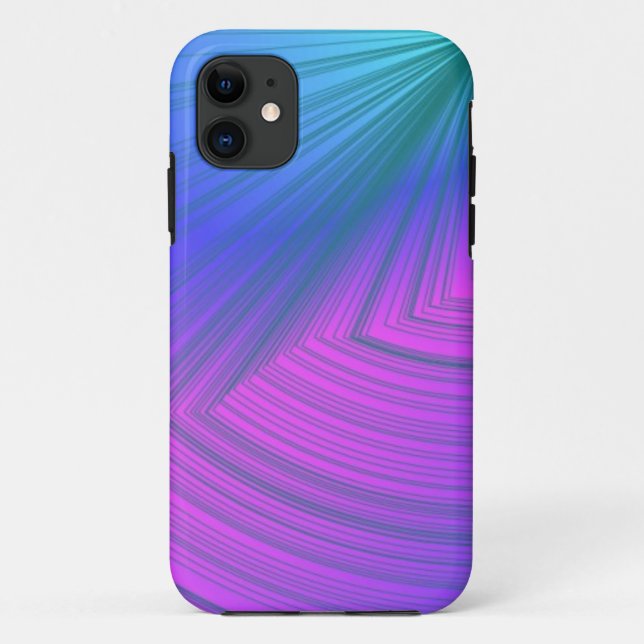 Étui iPhone Courbe Sumo Violet et Bleu Poudre (Dos)