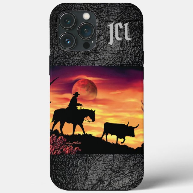 Étui iPhone Cowboy et bouvillon de Longhorn Case-M (Verso)