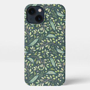 Coque iPhone Délicat Motif botanique vert printemps