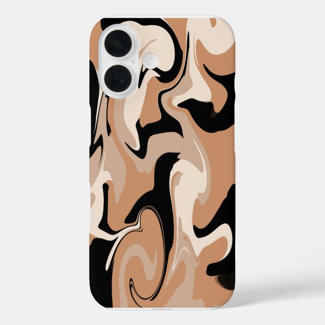 Étui iPhone Design Marbre Noir Et Marron (Verso)