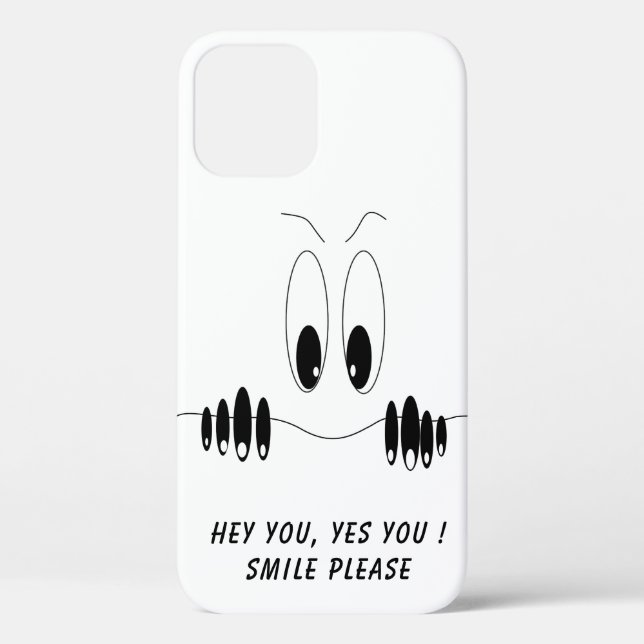 Étui iPhone drôle avec des yeux curieux - Sourire (Verso)