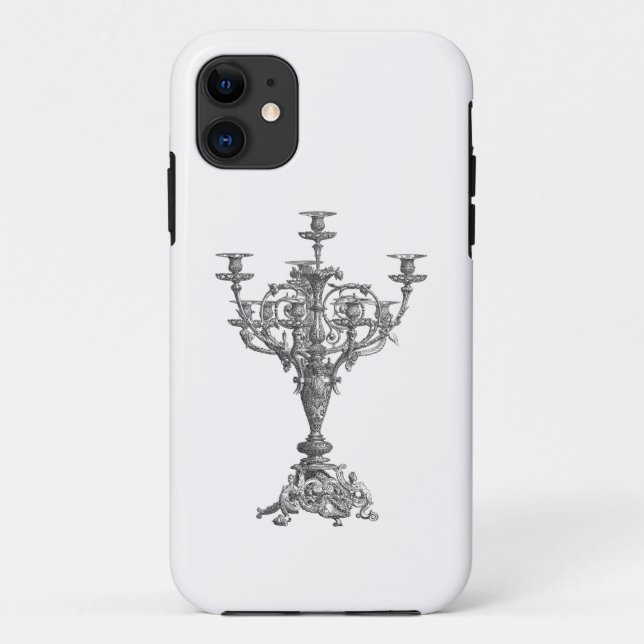 Étui iPhone en argent ancien Candelabre (Dos)