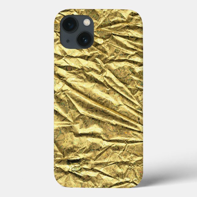 Étui iPhone en feuille d'or brillante (Verso)