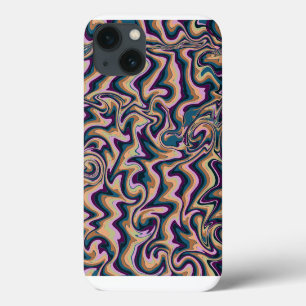 Étui iPhone en marbre liquide abstrait - Vague ten