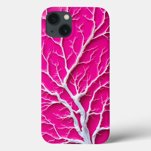 Étui iPhone en rose fuchsia pour femmes à motif de (Verso)