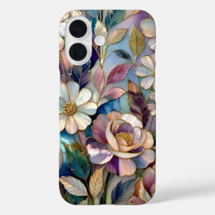 Étui iPhone en verre coloré Fleur violette