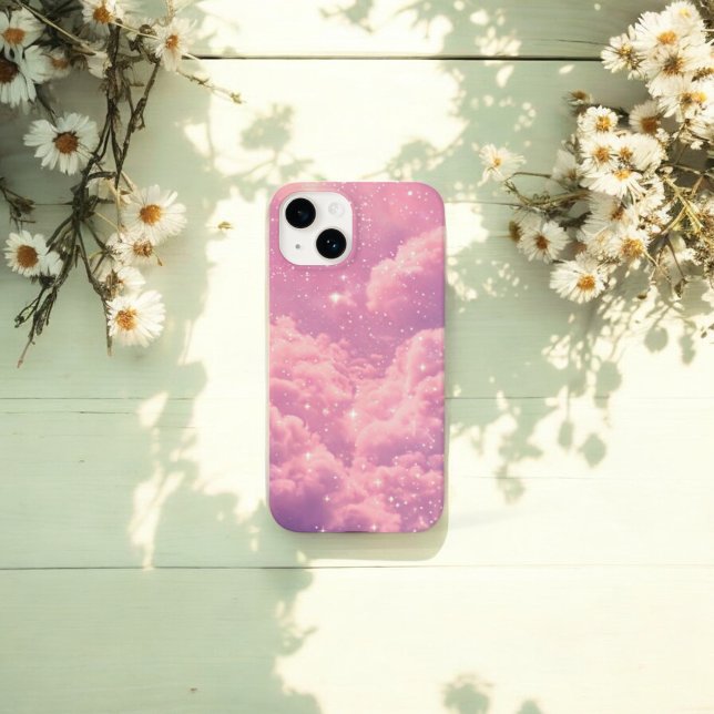 Étui iPhone esthétique nuage rose, design ciel de  (Créateur téléchargé)