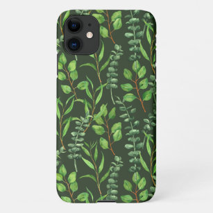 Coque iPhone Eucalyptus vert foncé