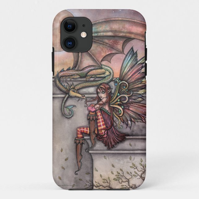 Étui iPhone Fantasy Art Dragon Fée (Dos)